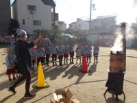 昨日洗ったお米が蒸されているよ